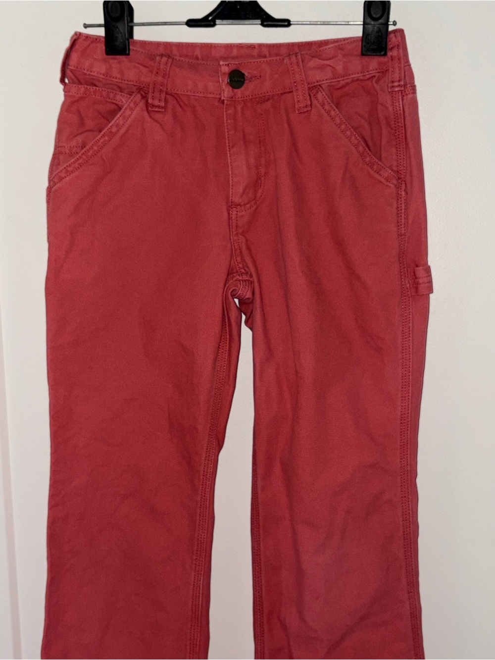 girls Carhartt cotton canvas carpenter jeans sz 8 EUC LN